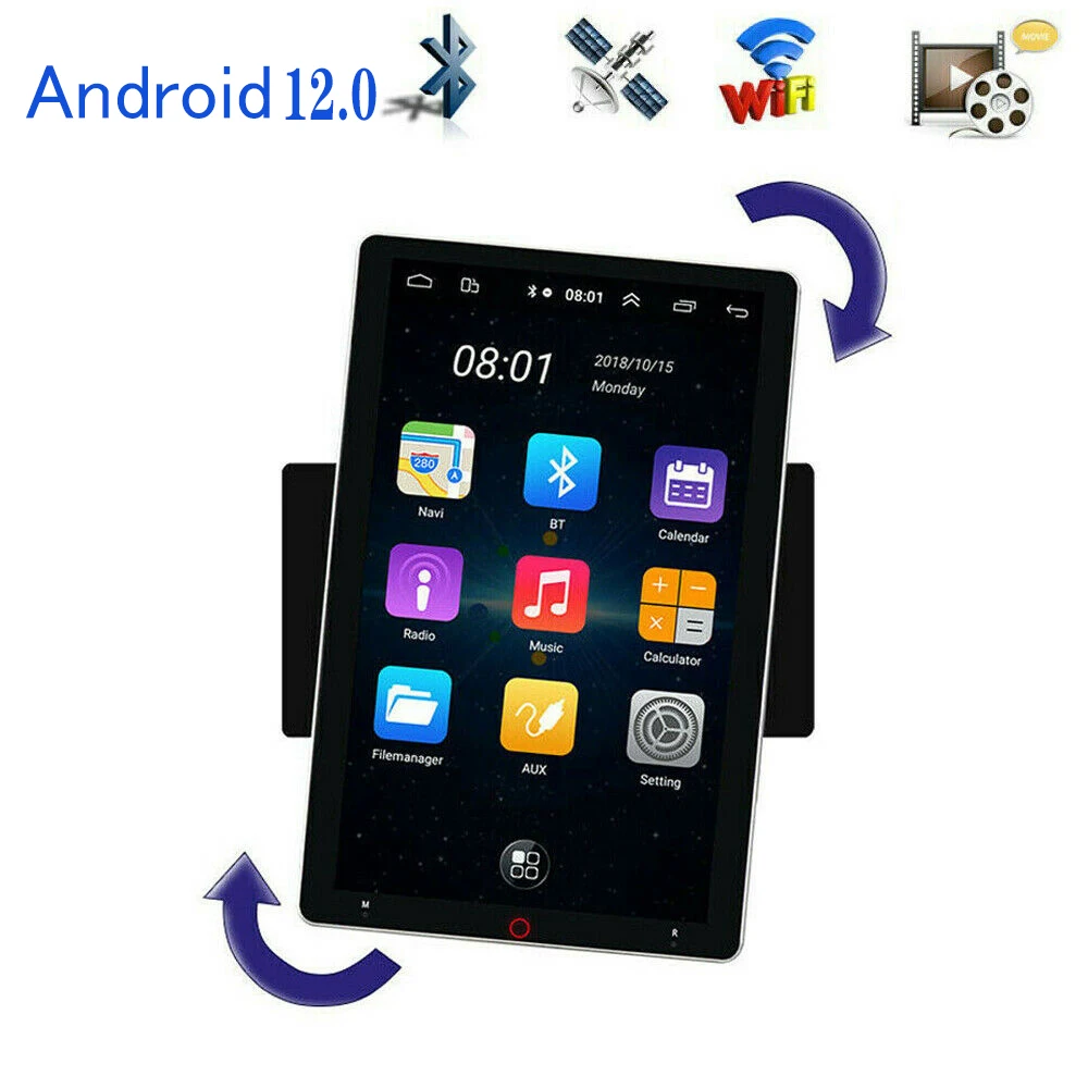 

Android 12.0 Car Stereo Radio Car Multimedia Video Player Head Unit In Dash 2 Din 10 inch Autoradio Rotatable Screen GPS Navi