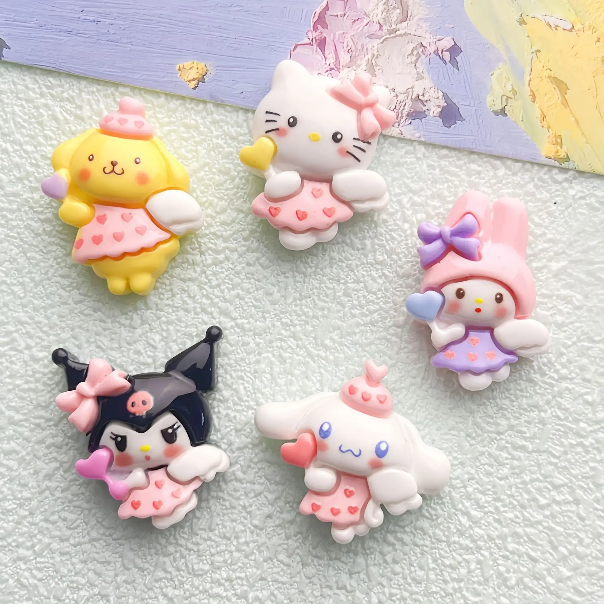 

10/100PCS Cartoon Bright Face Love Angel DIY Cream Glue Resin Accessories Hair Clip Water Cup Materials Wholesale