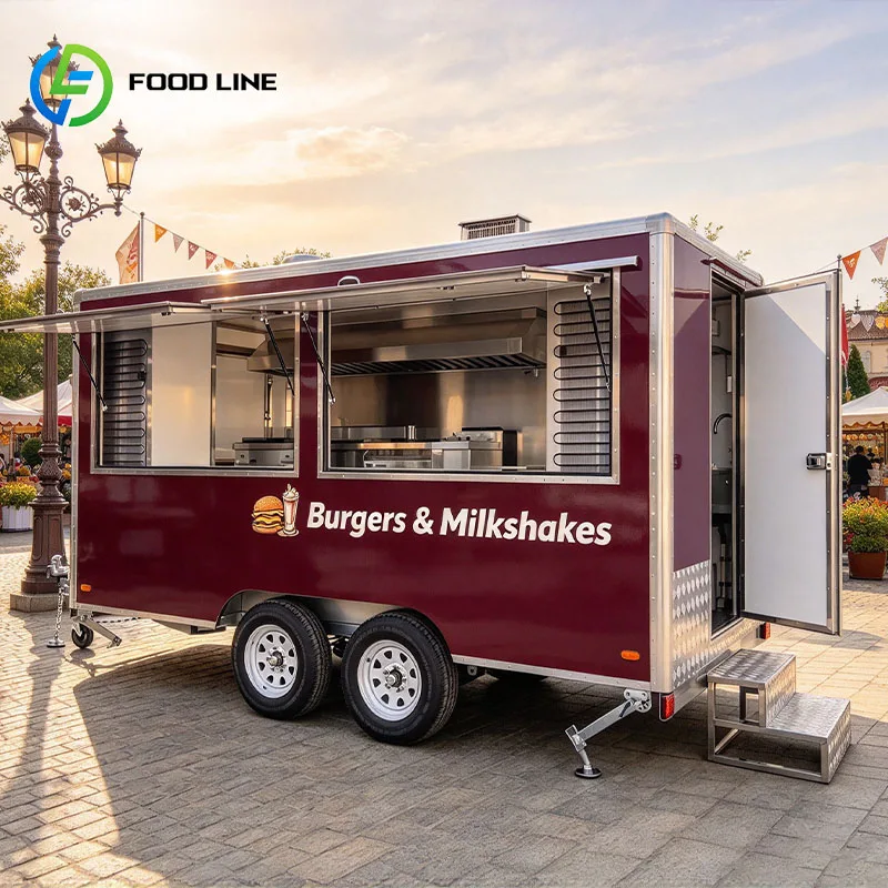 Food Truck Food Trailer Commercial Mobile Kitchen with Custom Serving Area for Arepas Empanadas and Tamales Customized