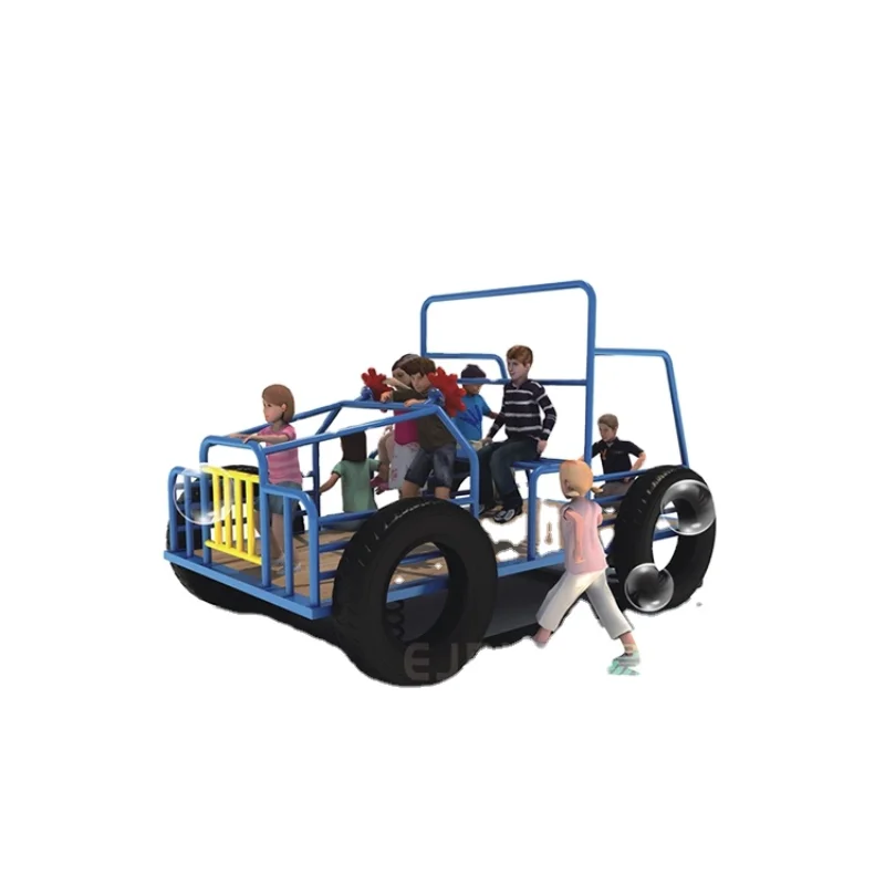 Kids outdoor Play Equipment Power Preschool Bus with PE Material