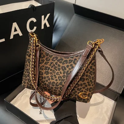 Женские сумки с леопардовым принтом в стиле ретро, высококачественные темпераментные сумки, женские косые сумки для пригородных поездок