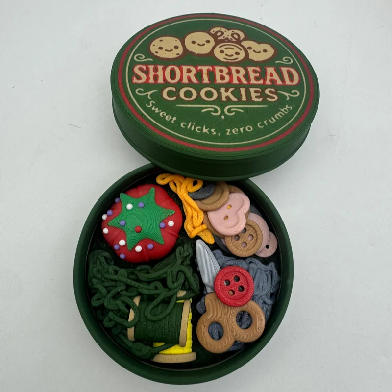 Cookies Box Decompression Toys with Built-in Keyboard Shaft Biscuit Button Fidget Finger Clicker Gifts To Relieve Stress