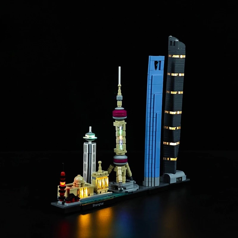 Set di illuminazione a LED adatto per LEGO Shanghai Architecture 21039 (blocco non incluso)