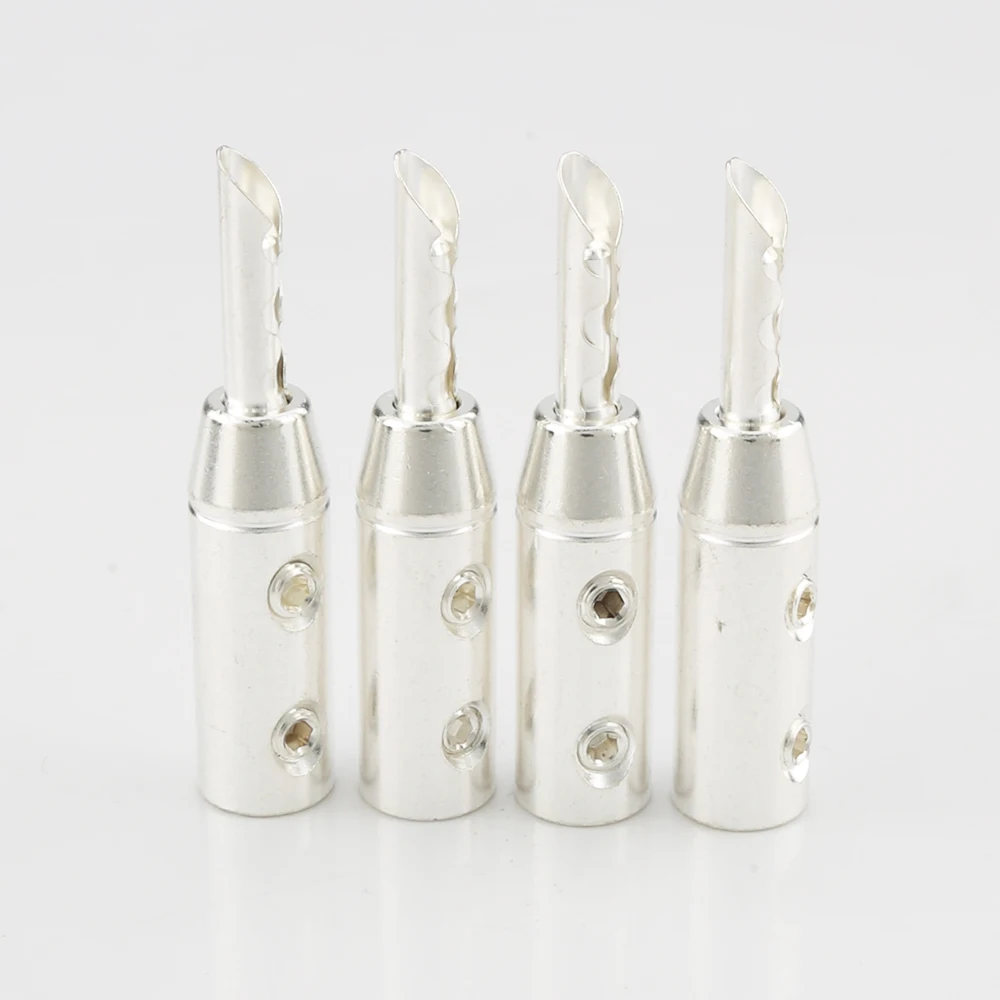 

High Quality Audiocrast B835S 4Pcs Silver plated Banana Connector Silver plated BFA Connectors plugs BFA plug