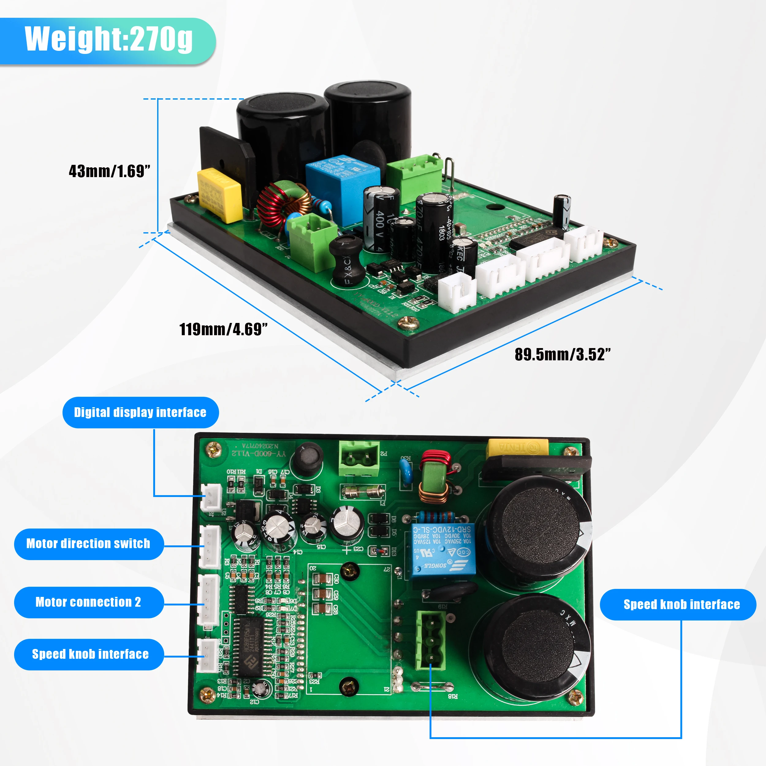 Lathe Brushless Controller Board Box Card Governor Support Forward and Reverse Rotation
