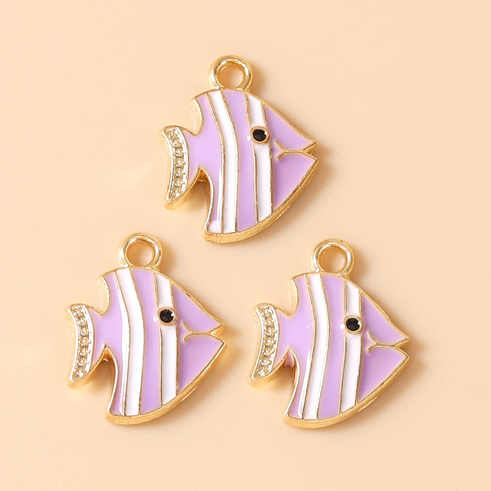 Leslie 20 Stück 12 x 15 mm niedliche, schöne Ozean- und Strandfisch-Anhänger für Ohrringe, Armbänder, Halsketten, DIY-Schmuckherstellung, Basteln – Detail 7
