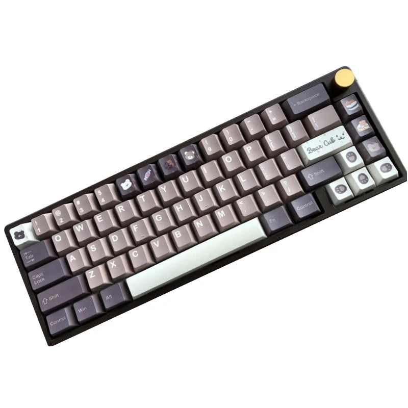 New Arrival Cherry Profile Bear Club PBT Keycaps Dye Sublimation 140 Key For 61 / 68 / 84 MX Switch Mechanical Keyboard