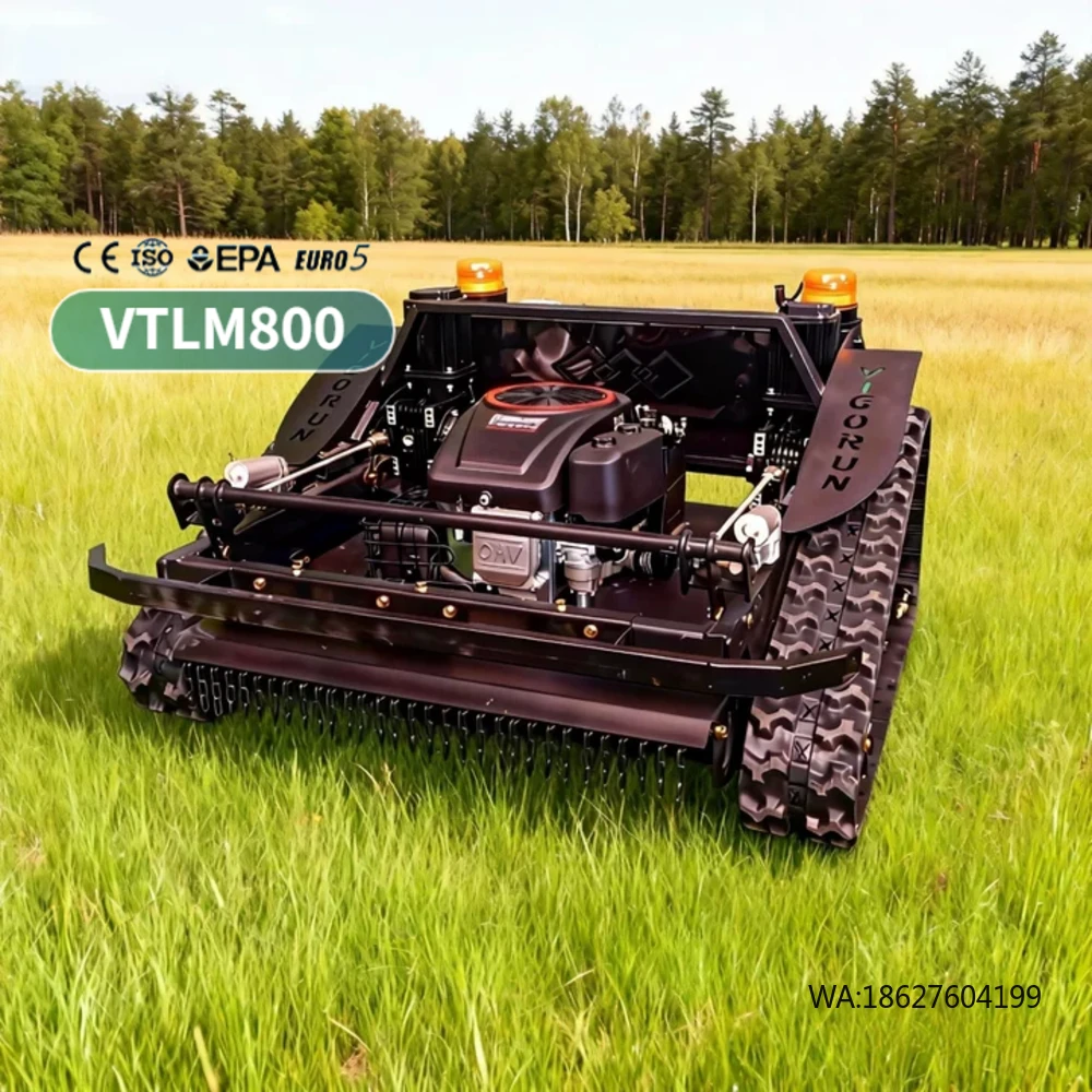 Газонокосилка с шириной скашивания 800 мм, 4-тактным двигателем Loncin и снегоотвалом, 0-60 °   Управление с дистанционным пультом VTLM800 для работы на склонах