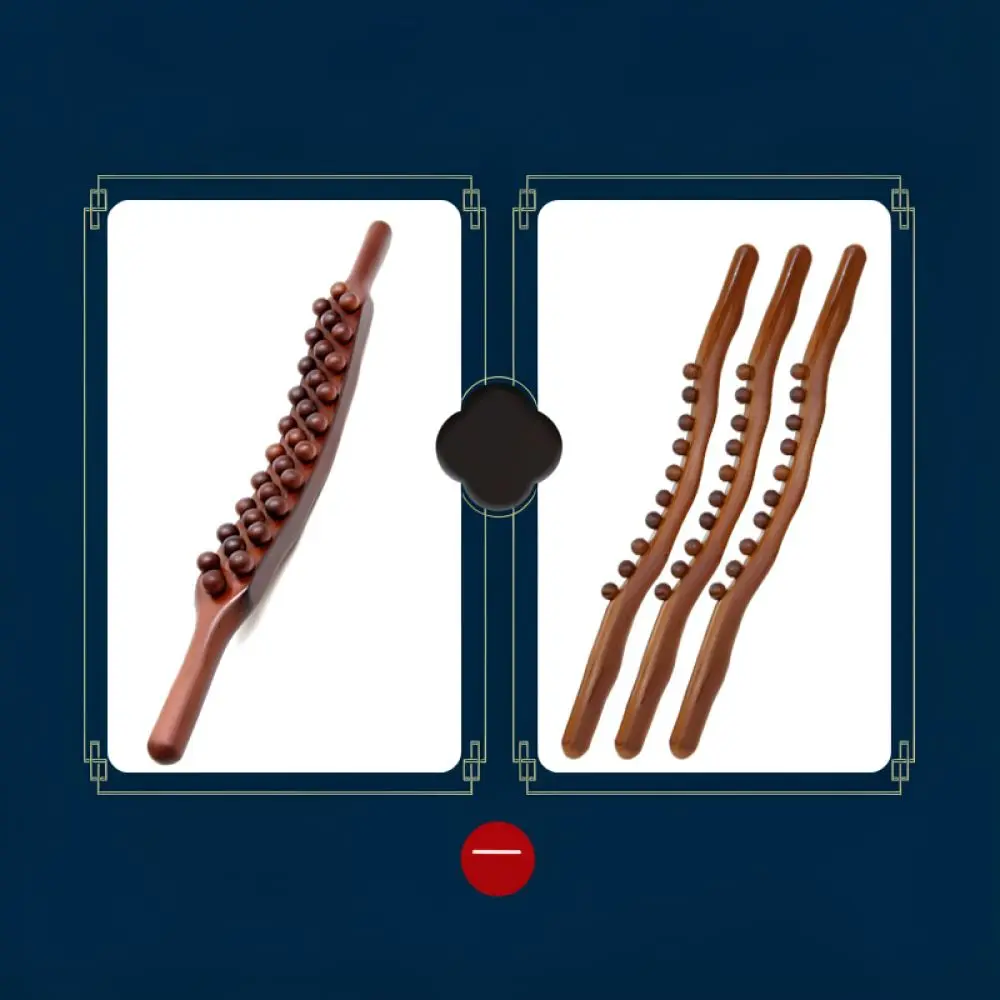 Beech Wood Meridian Roller Stick Carbonized Manual Massage Tool For Full Body Scraping Deep Muscle Relaxation Care