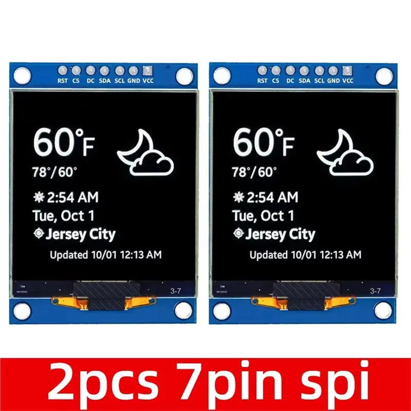 SH1107 1.5-Inch OLED LCD Screen 128X128 Display Module,7-Pin Monochrome SPI Small Screen-Y41A