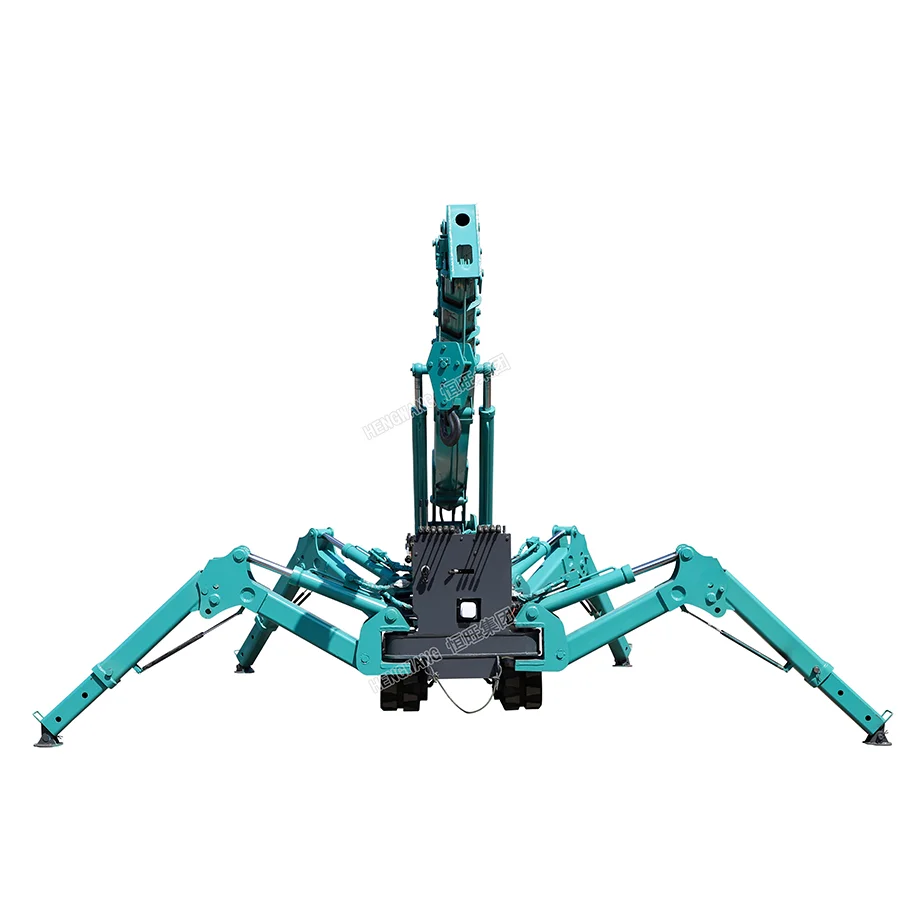 Crawler spider lift crane with telescopic boom spider crane 1ton lift spider crane