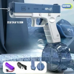 2024 New High Capacity Glock Electric Water Gun Kids Water Gun Water Bucket Rechargeable Toys Water Games Beach Games