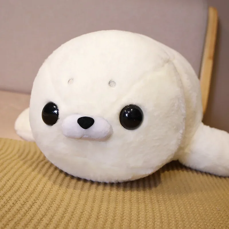 50/60cm Cute White Seal Plush Toy Lifelike Stuffed Marine Life Seal Soft Doll Simulation Seal Pillow Kids Toys Birthday Gift