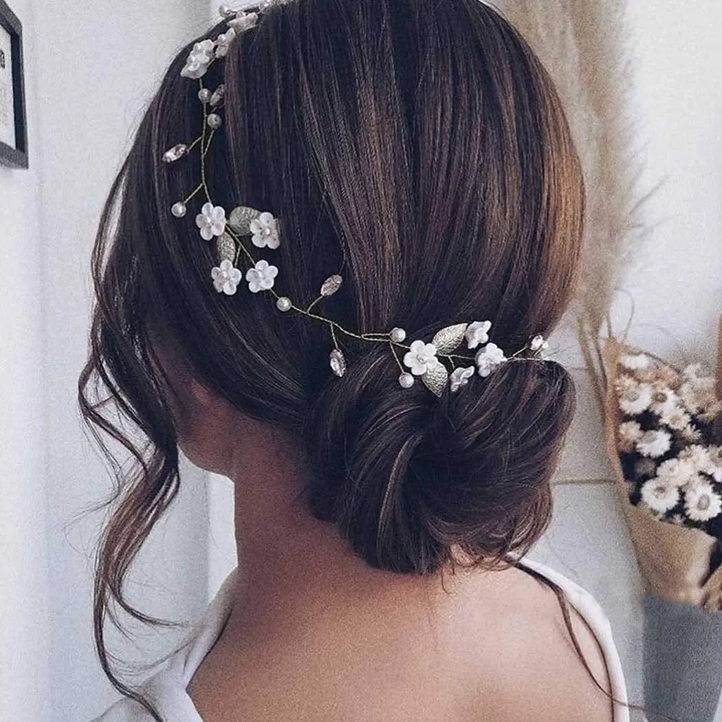 Handmade Fashion Crystal Leaf Handmade Fashion Hair Vine Headband Bridal Wedding Hair Accessories Jewelry Hair Vine Headband