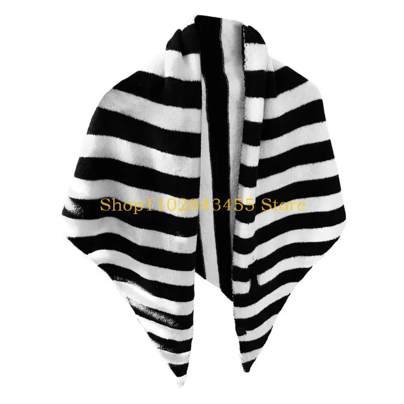 

49MC Practical Womens Winter Scarf Shawl Soft Knit Component Triangular Design Cold Shield Stylish Layering Piece