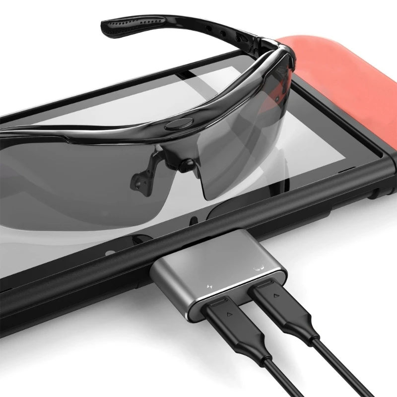 Adaptador de carga de gafas J78A de alta velocidad tipo C a AR para gafas y carga XREAL AIR/2; Admite carga rápida de 100 W