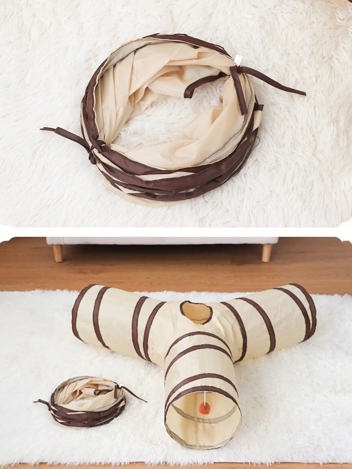 1PC Foldable Cat Tunnel - Detachable Play & Sleep Toy for Cats