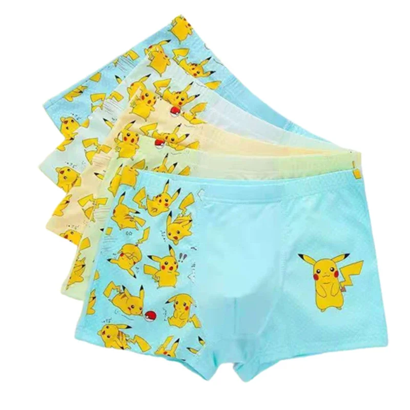 New Pokemon Pikachu Children\'s Boys\' Boxers Boyshorts Cartoon Thin Student Baby Toddler Children Teens Soft Cute Home Underwear