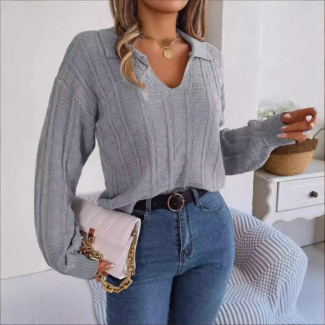 Pull tricoté Long et ailé de couleur, saison d'automne, tissu en mélange acrylique fin régulier, tricoté Proc