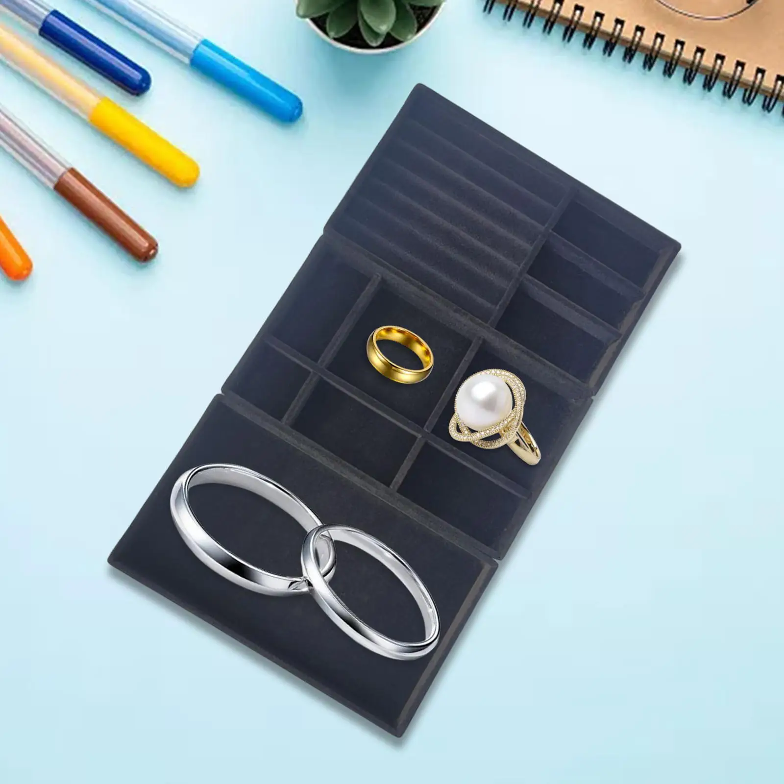 Jewelry Storage Tray Organizer Box for Necklace Bracelet Earring Display with Scratch Proof Flocking Surface