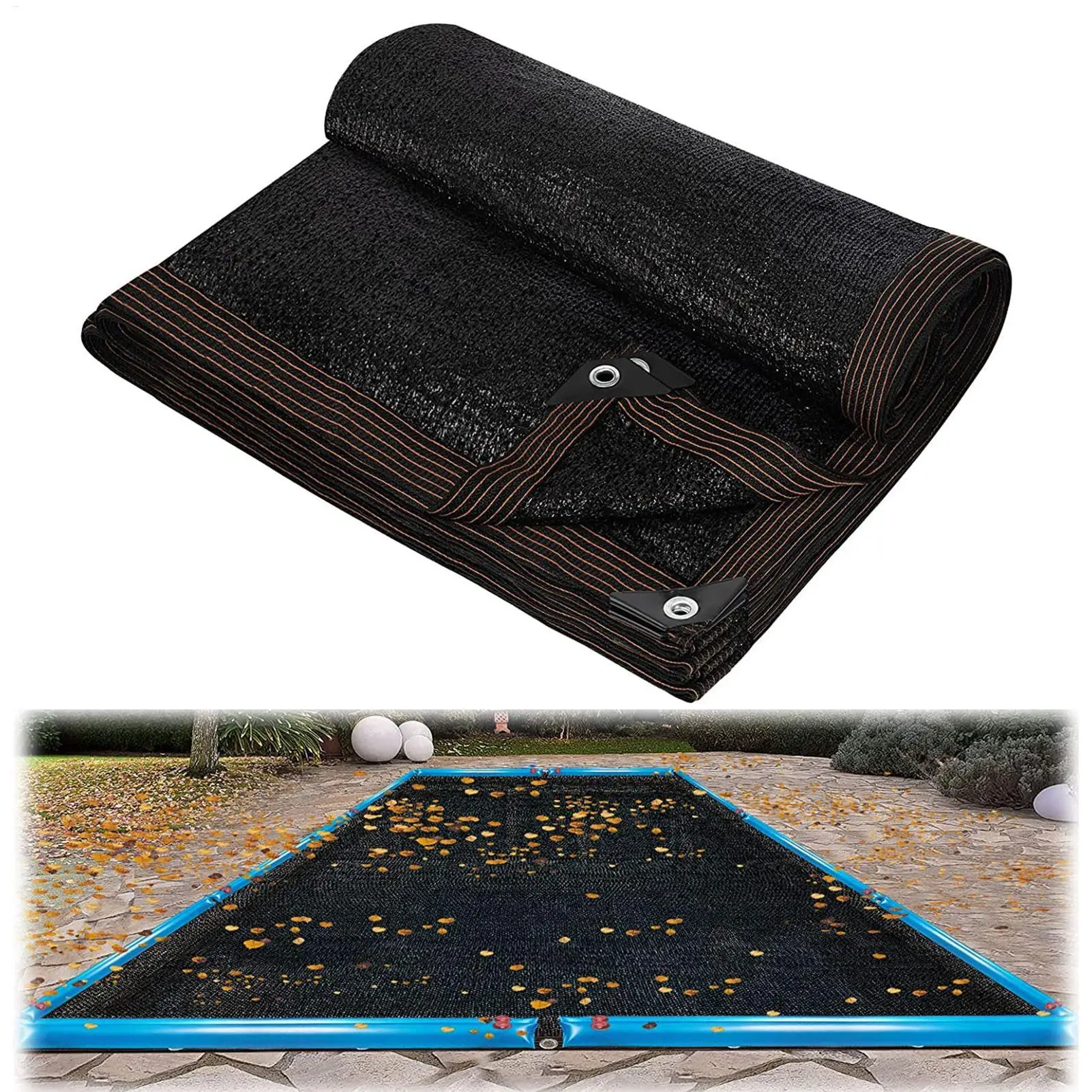 5x10m Pool Leaf Net Cover Leaf Netting For Inground Ground Rectangle Pools Fine Mesh Cover Catching Leaves Sunshade