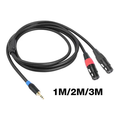 New 3.5mm 1/8inch Jack To 2 XLR 3Pin Cable Adapter 3.5mm To Dual XLR Breakout Y Splitter Cable 3.5mm To Dual XLR Stereo Cable