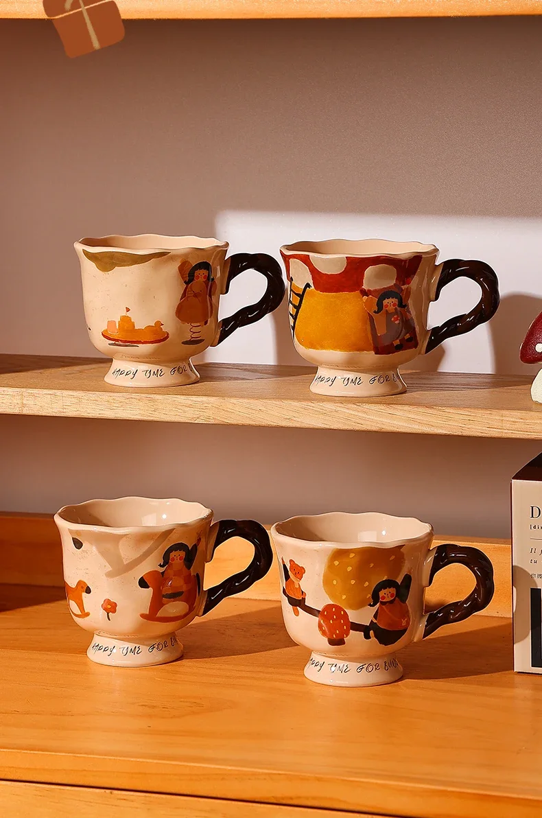 Mug ceramic cute office water cup high-looking couple cup