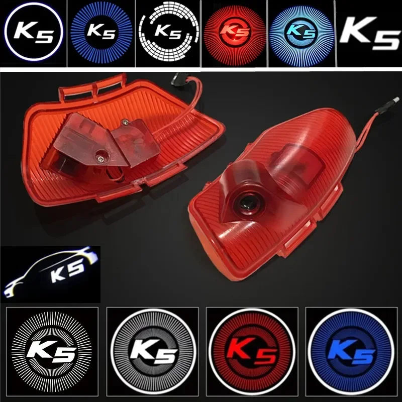 Lumières de bienvenue LED pour voiture, budgétaire de courtoisie, logo mesurost Shadow, lampes emblèmes, KIA K5 Player Isabel 2011-2016, 2 pièces