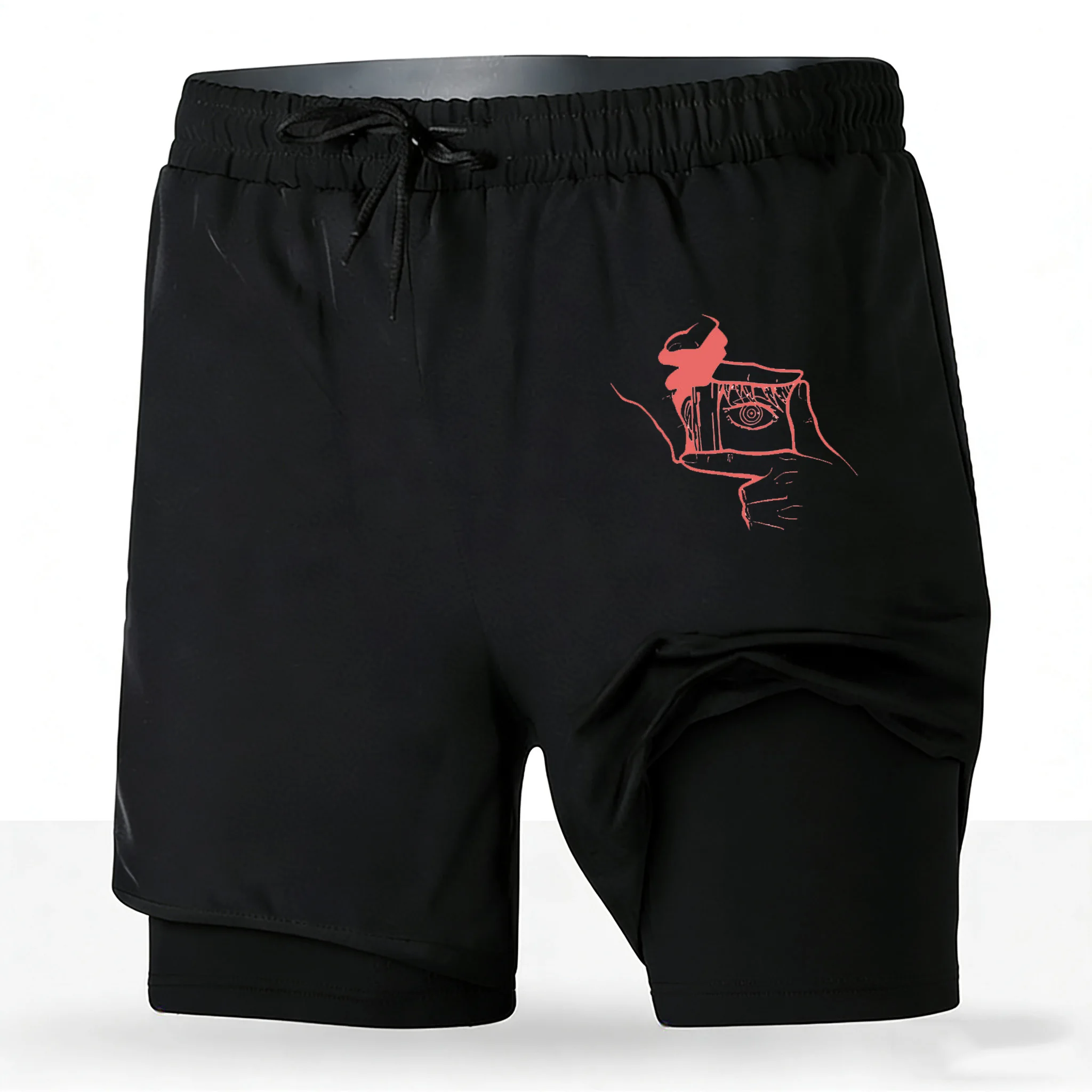 Chainsaw Man Makima Art 2-in-1 Performance-Sportshorts 2026 Anime Horror Gym-Shorts für Herren und Damen