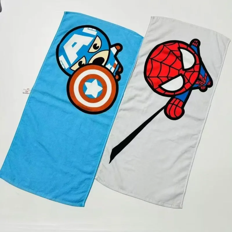 Disney Marvel Spider-Man Iron Man Face Wash Towel Gauze Towel Pure Cotton Kids Card Avengers Absorbent Towel Children's Day Gift