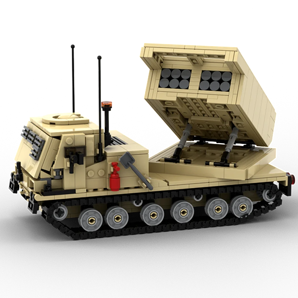 US Army M270 MLRS Armored Vehicle Building Block Military Theme Off-Road Model Missile Car DIY Brick Toy Birthday Gift Kid Adult