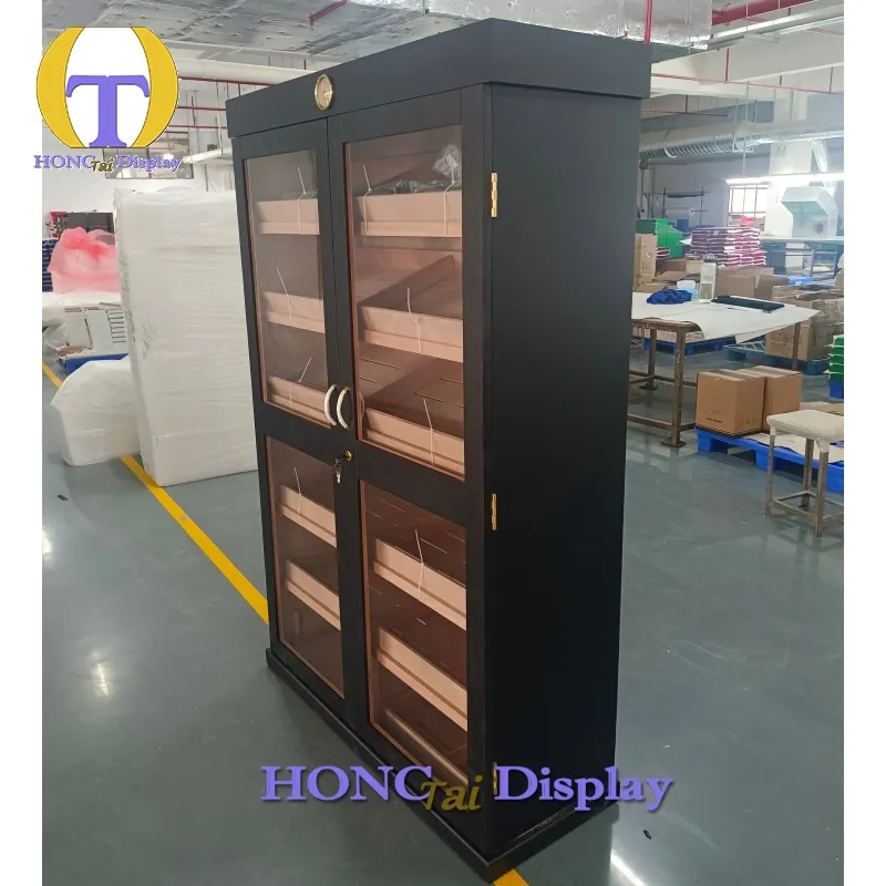Custom.Customized Super High Quality Modern Luxury Design Zigarrendisplay Humidor Vitrine mit temperierenden Glastüren