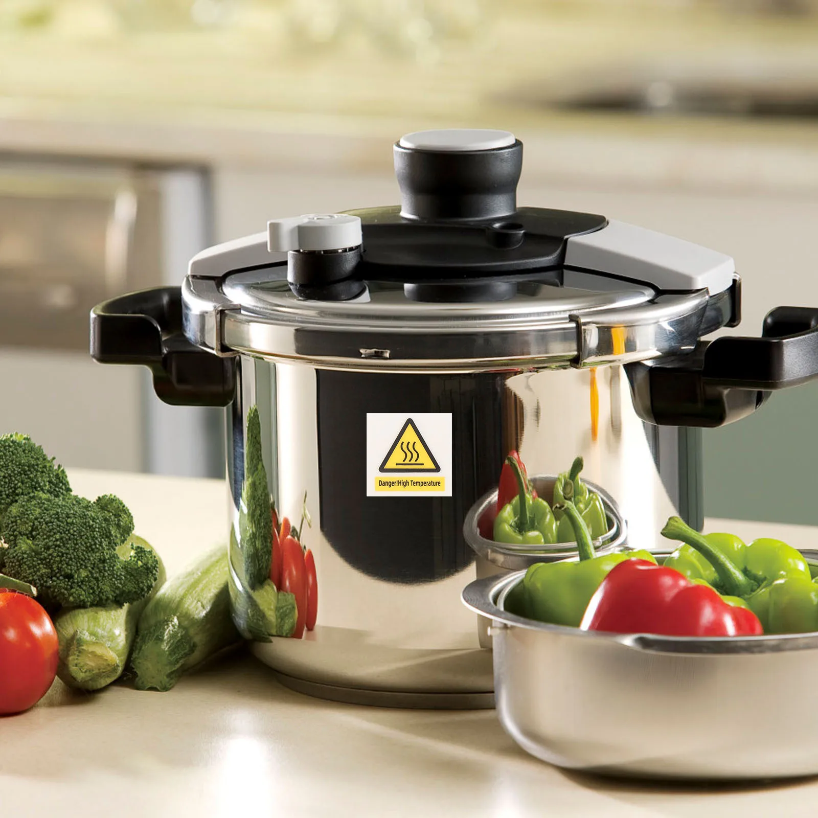 10pcs High Temperature Caution Decal Hot Surface Warning Sticker Strong Adhesive Pc Material For Equipment Safety Sign