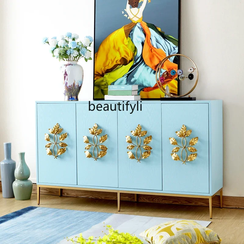 

American Style Light Luxury Entryway Cabinet Villa Mansion Homestay Hotel Model Room Decorative Cabinet Storage Sideboard