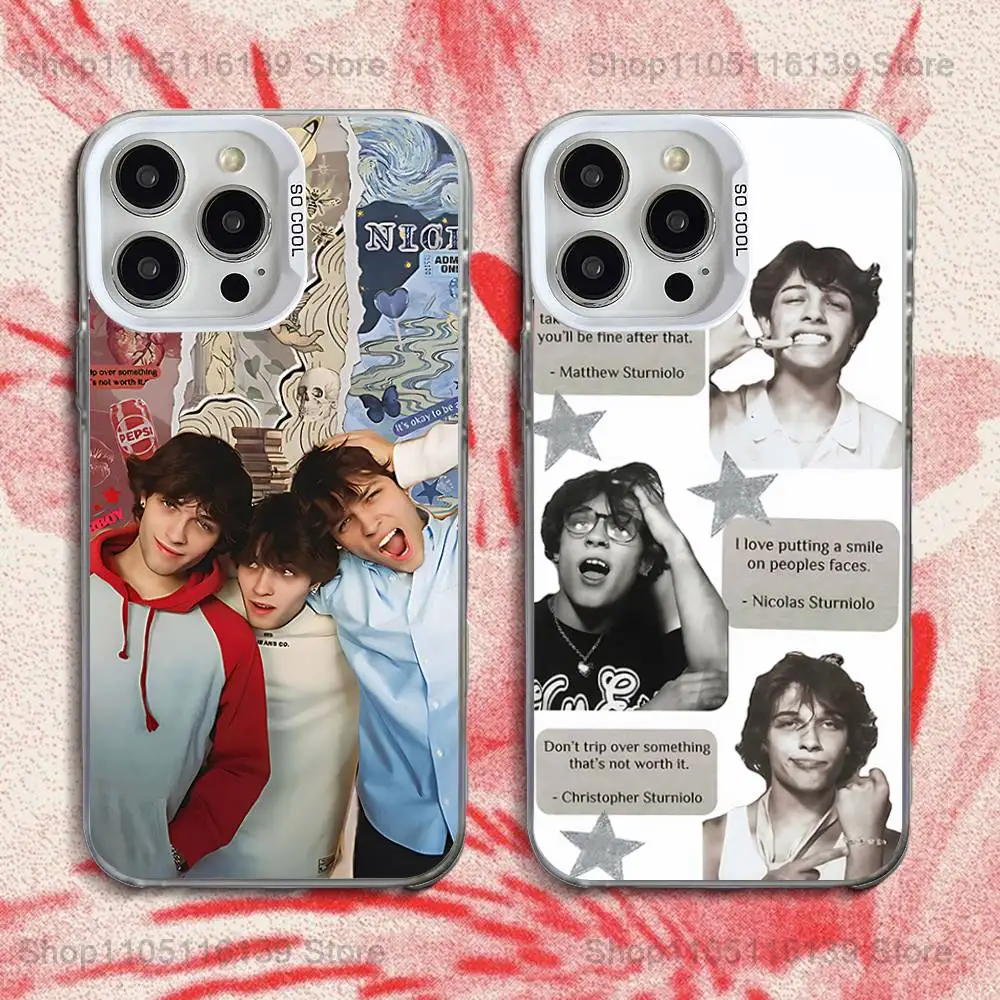 

S-Sturniolo Triplets Phone Case For iPhone 16,15,14,13,12,11,Pro,XS,Max,Plus,Mini,SE White Candy Matte Shockproof Cover