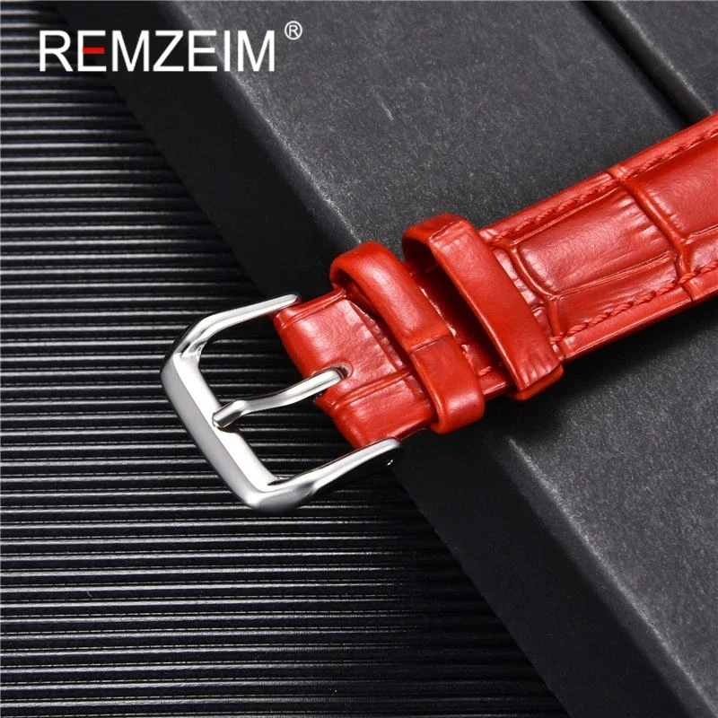 Genuine Leather Watchbands 14/16/18/20/22mm Watch Band Strap Steel Pin Buckle High Quality Wrist Belt Bracelet + Tool