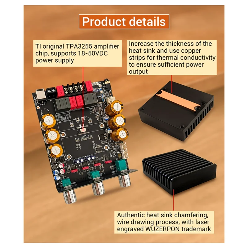 A73E-QCC3034 Bluetooth Digital Power Amplifier Board 3002TPRO New 2.0 Channel APTX Lossless 300W+ 300W A