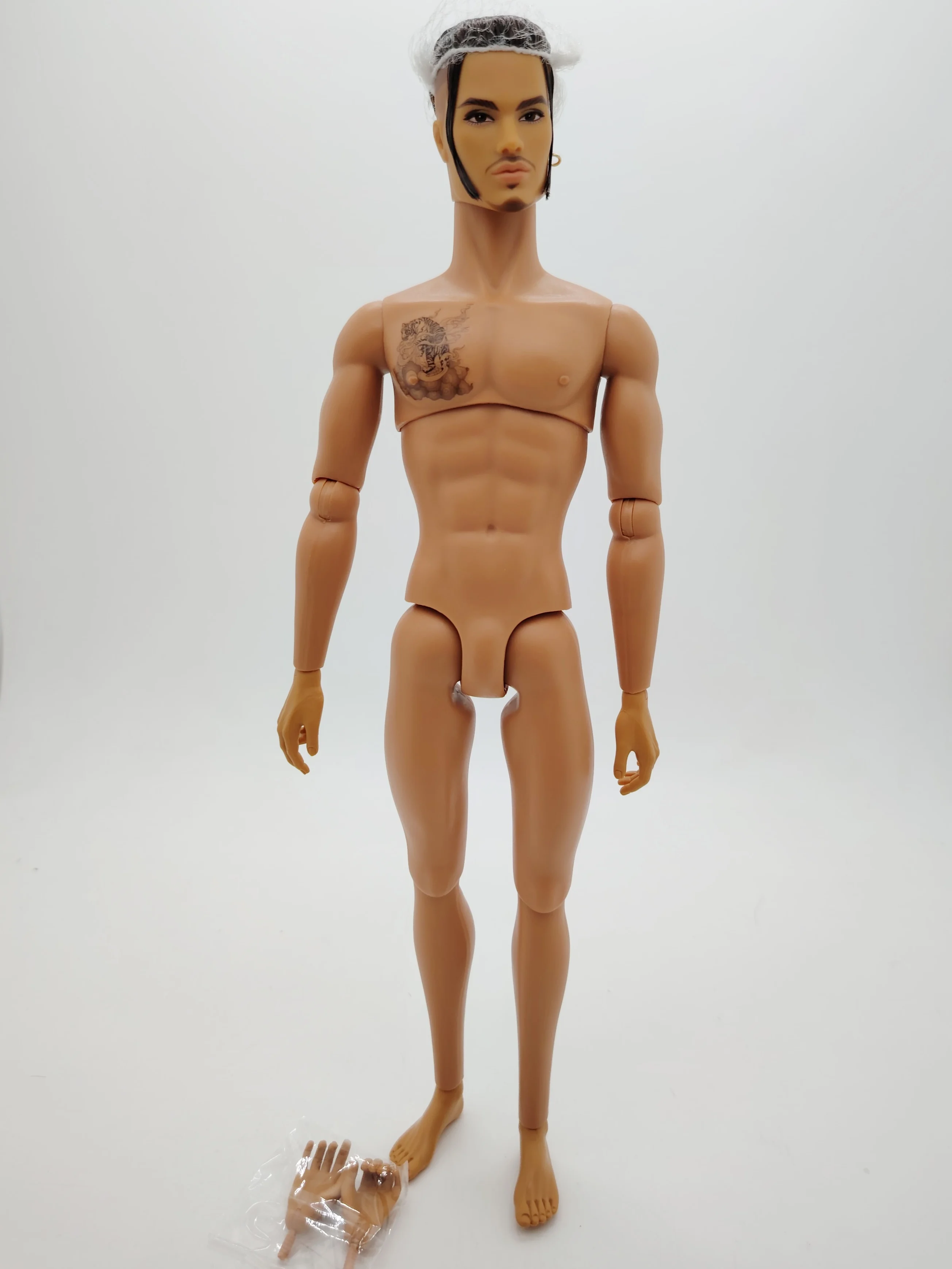 Fashion Royalty The Monarchs Power Workout Tenzin Dahkling New Hispanic Skin 1/6 Scale Male Nude Doll