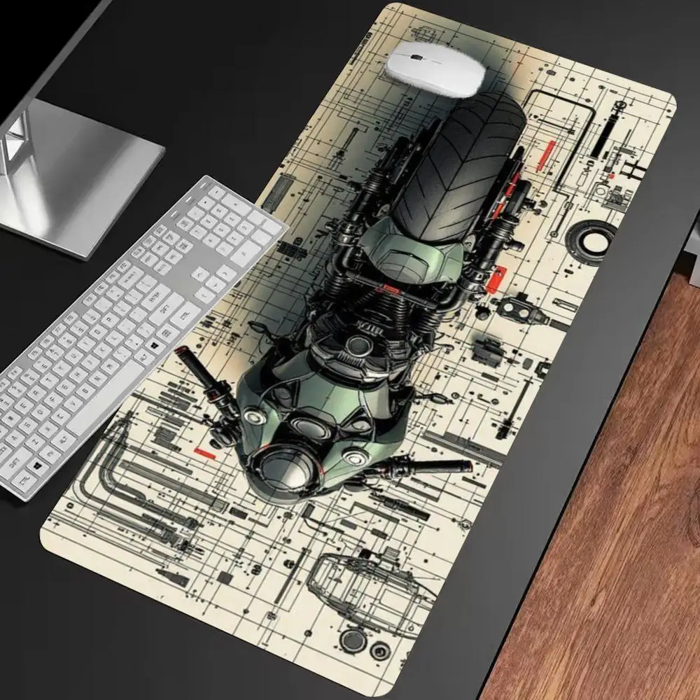 

Коврик для мыши Moto Blueprint, нескользящий игровой коврик для мыши нескольких размеров, геймерский коврик для киберспорта, игровой механический коврик для мыши, XXL, настольный коврик