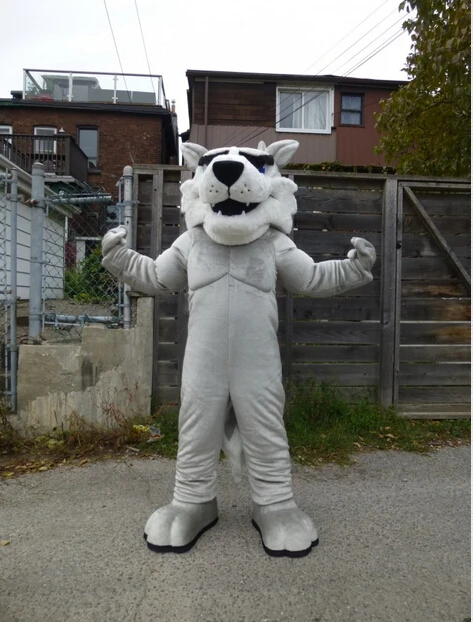 mascot light grey husky wolf mascot costume adult size huskie theme animal mascotte fancy dress carnival costumes 2435