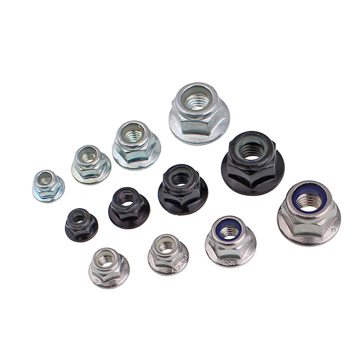 

Flanged Nyloc Nuts 304/316 SS /Zinc Platied/Nickel Plated Nylon Insert Serrated Flange Locking Nuts