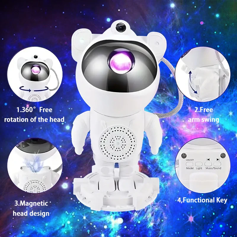 Astronaut Nebula Galaxy Projector nightlight Bluetooth music, bedroom decor, Christmas birthday gifts for adults and children