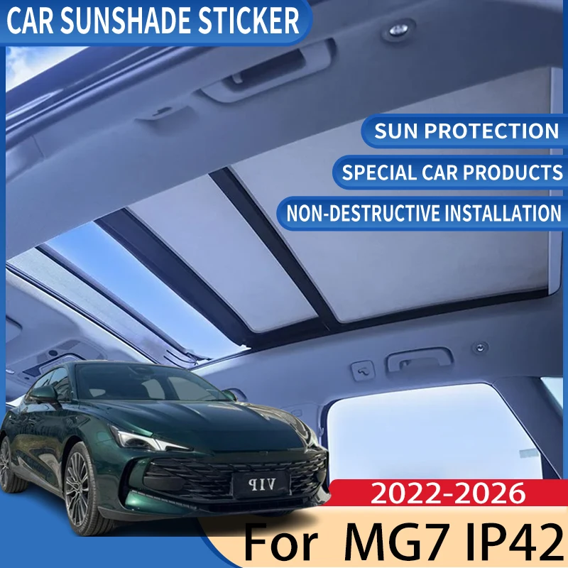 

Car Roof Sunshade For MG7 2025 Accessories MG 7 2022-2026 2PCS Electrostatic Adsorption Sunroof Sunshade Skylight Car Accessorie