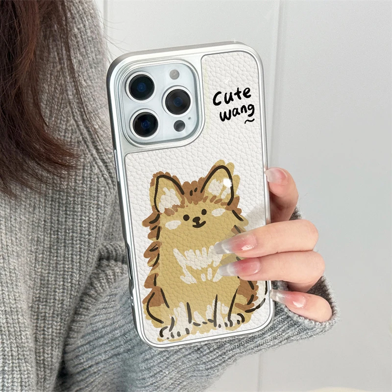 حافظة هاتف من المنسوج اللطيف لهاتف آيفون 11/12/13/14/15/16/17 Pro Max AIR PLUS حافظة هاتف إيبوكسي مصنوعة من جلد البولي يوريثان #5