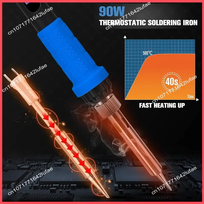 B52C DIY soldeerboutset, 90W LED-display verstelbare temperatuur soldeerbout, automatisch slaapmodus soldeerpistool