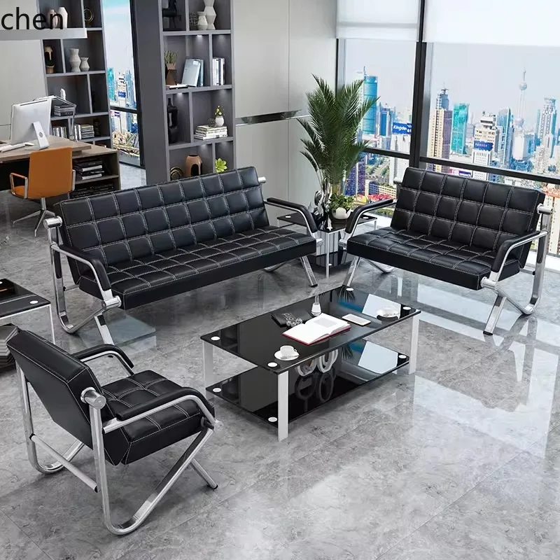 

YXY office sofa coffee table combination set modern simple reception business office iron frame three-person sofa
