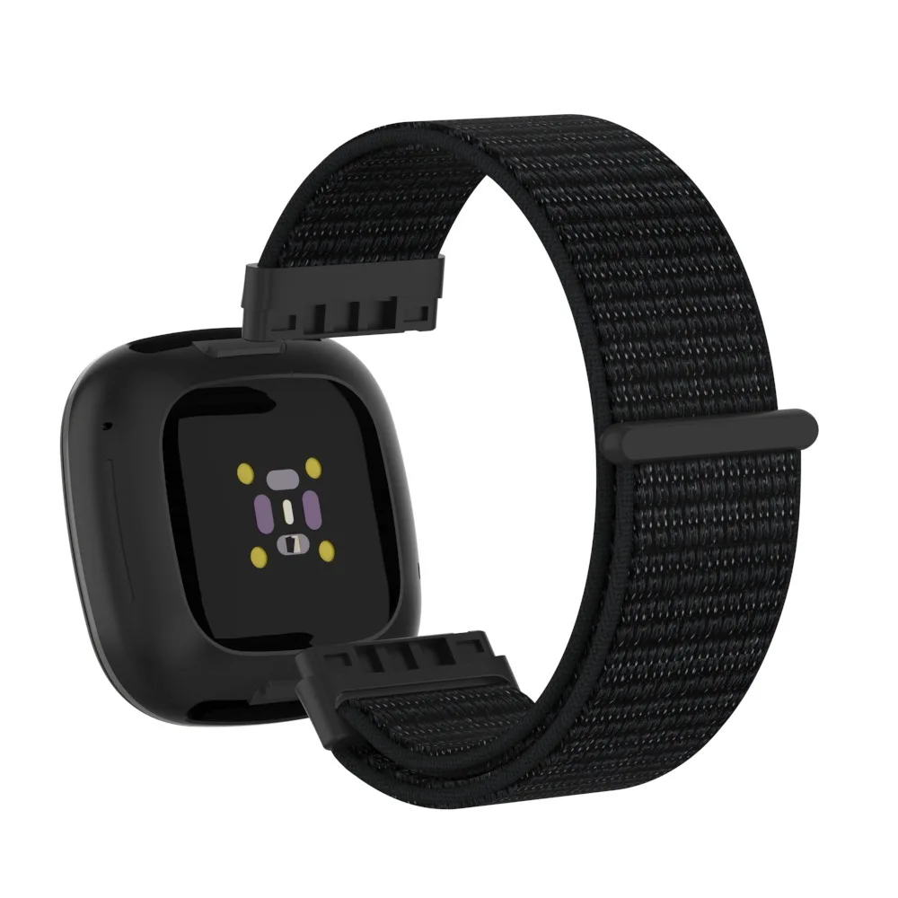 حزام حلقة من النايلون لـ Fitbit Versa 4/Versa 3 حزام سوار قابل للتنفس Correa لـ Fitbit Sense 2/Sense ملحقات حزام الساعات الرياضية