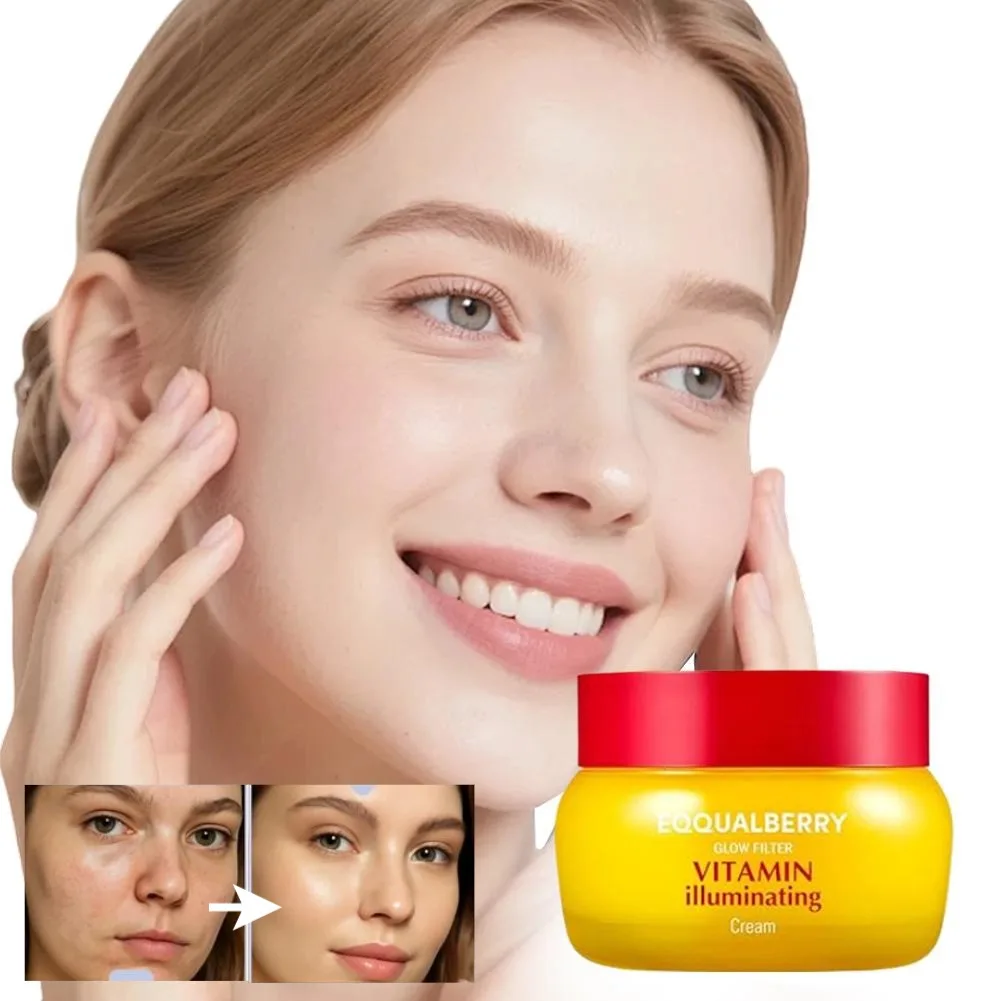 Korean Original EQQUALBERRY Cherry Vitamin C Brightening Face Cream For Antioxidant Improve Skin Dullness Moisturizing Skin Care