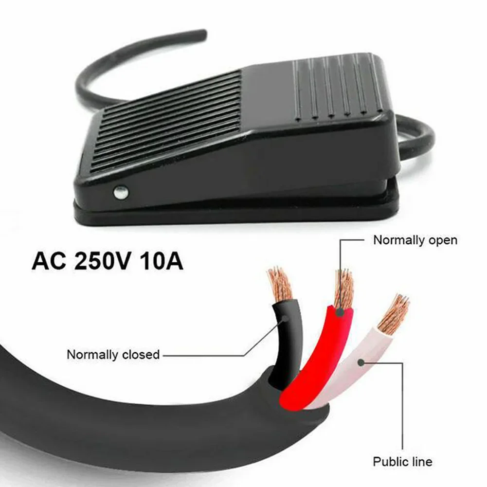 Professional Grade Foot Pedal Switch Momentary Action with Antiskid Rated at AC 250V and DC Current of Up to 10A