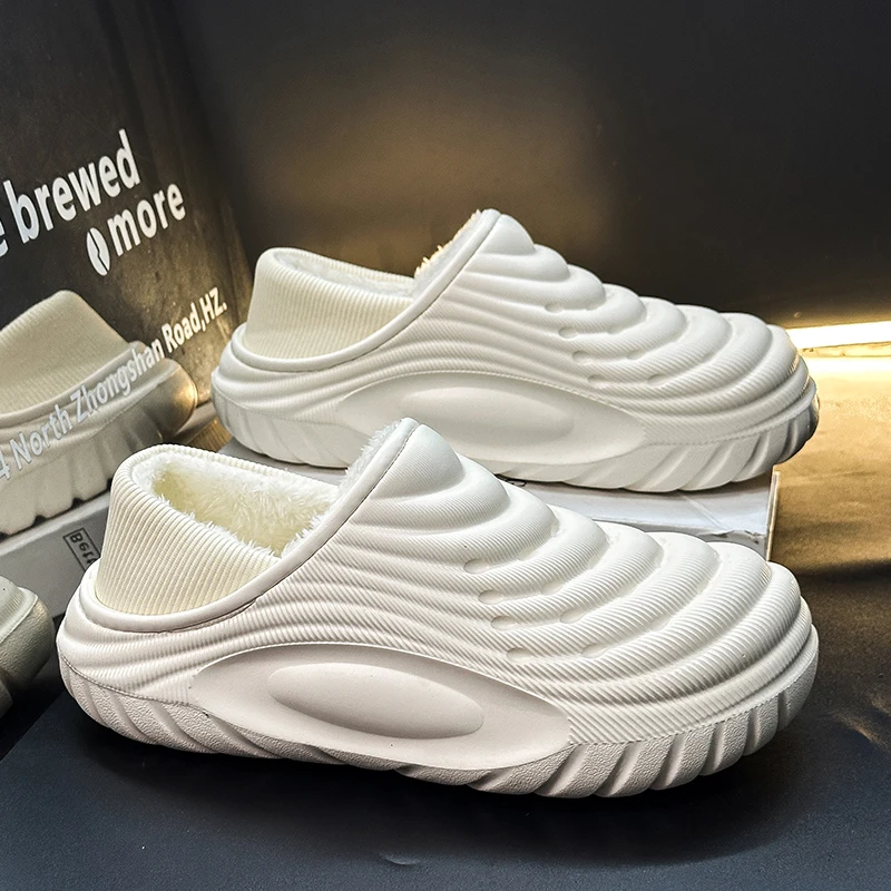 رجل القطن قباقيب الشتاء الدافئة نعال قماش للرجال مكافحة زلق مقاوم للماء منزل الشرائح عادية الانزلاق على أحذية قطنية للرجل #2